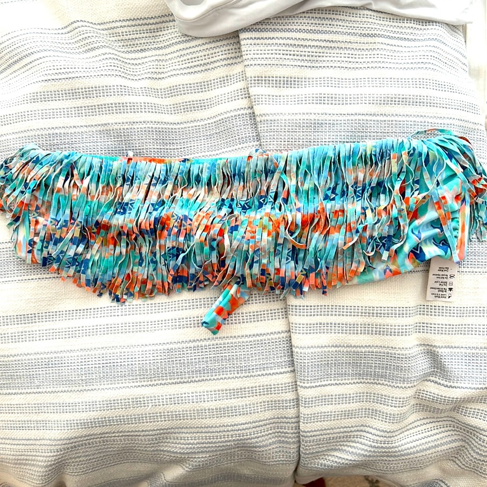 LSpace fringe bandeau bikini top - D cup